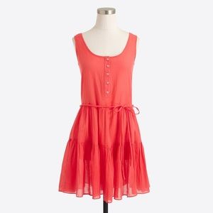 J. Crew Henley Tank Dress Cover-up in Coral